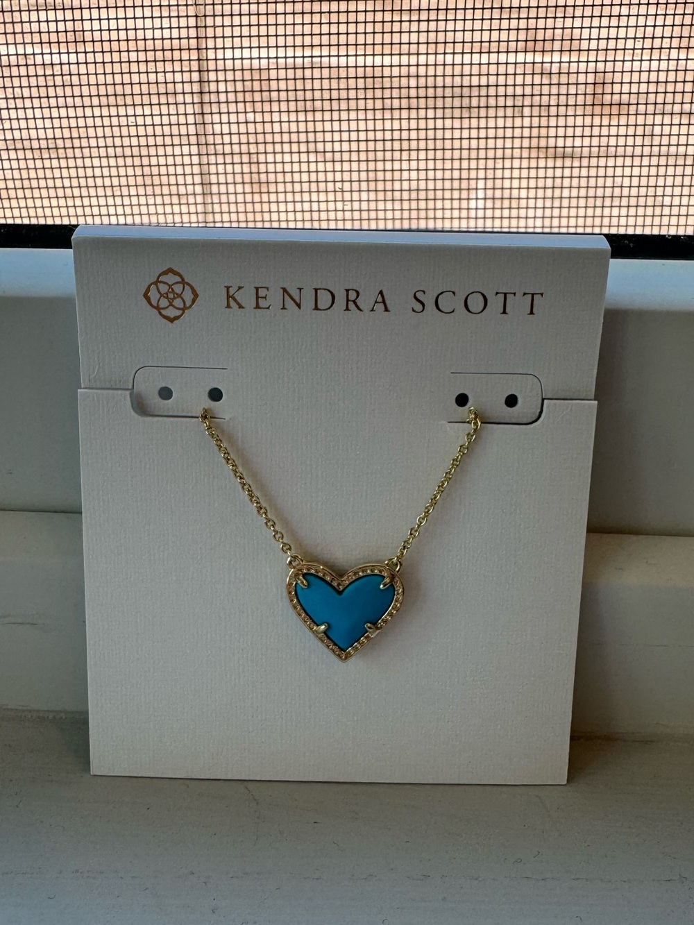 Kendra Scott Ari Turquoise Heart Pendant Necklace